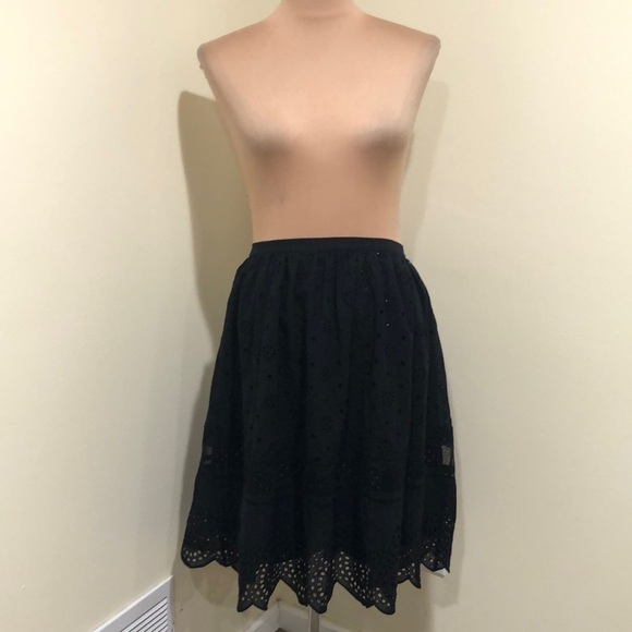 Marc by Marc Jacobs Eyelet Skirt Size 8 Black Polka Dot - Picture 2 of 8